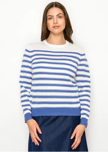 Blue Stripe Everyday Crewneck Sweater