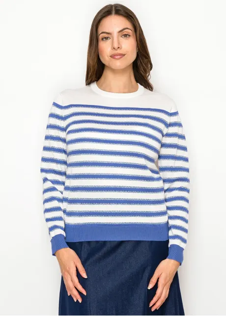 Blue Stripe Everyday Crewneck Sweater