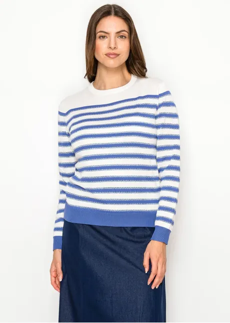 Blue Stripe Everyday Crewneck Sweater