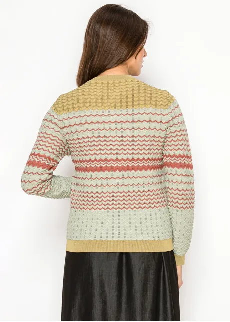 Sage Green Chevron Cardigan