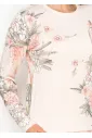 Blush Pullover with Painterly Floral Print
