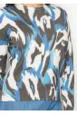 Abstract Blue Black Crew Neck Sweater