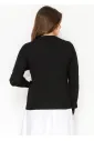 Crew Neck Sweater with Floral Sleeve Motif