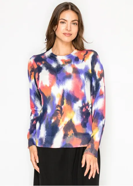 Painterly Abstract Multi Knit Sweater