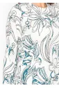 White Crew Neck Sweater — Painterly Floral Print