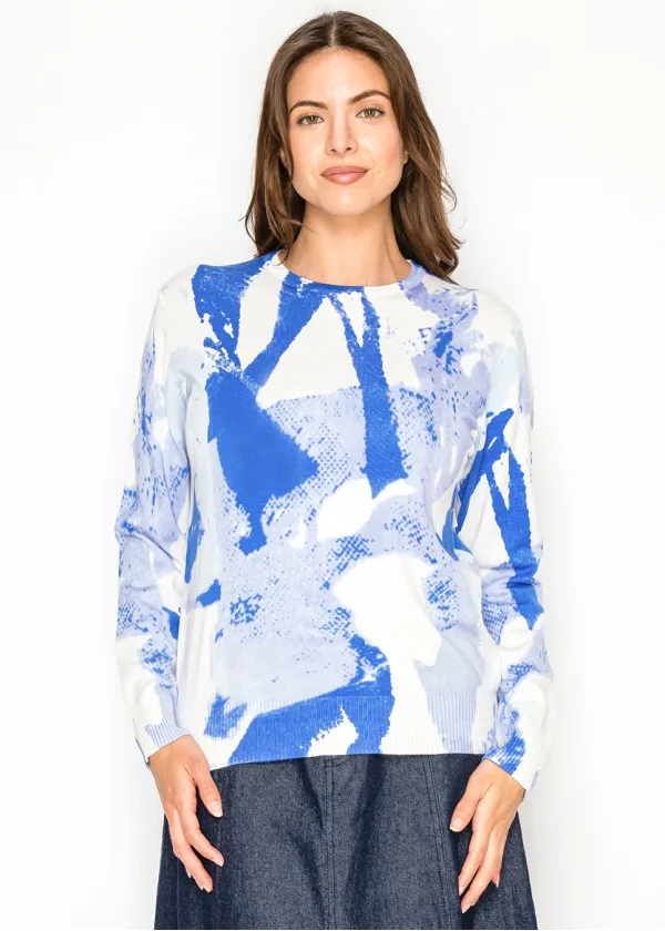 The Brushstroke Blue Knit Sweater