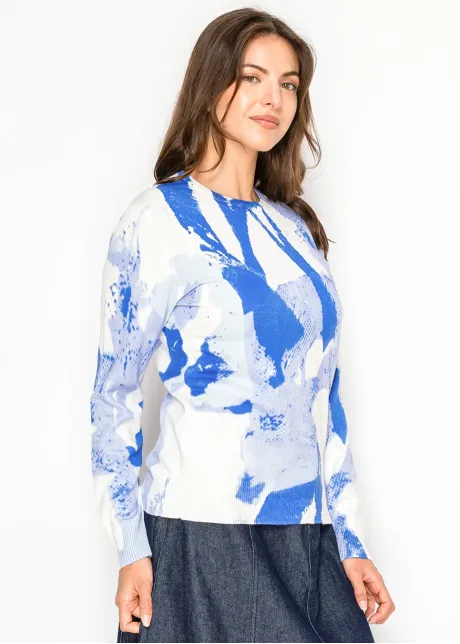 The Brushstroke Blue Knit Sweater