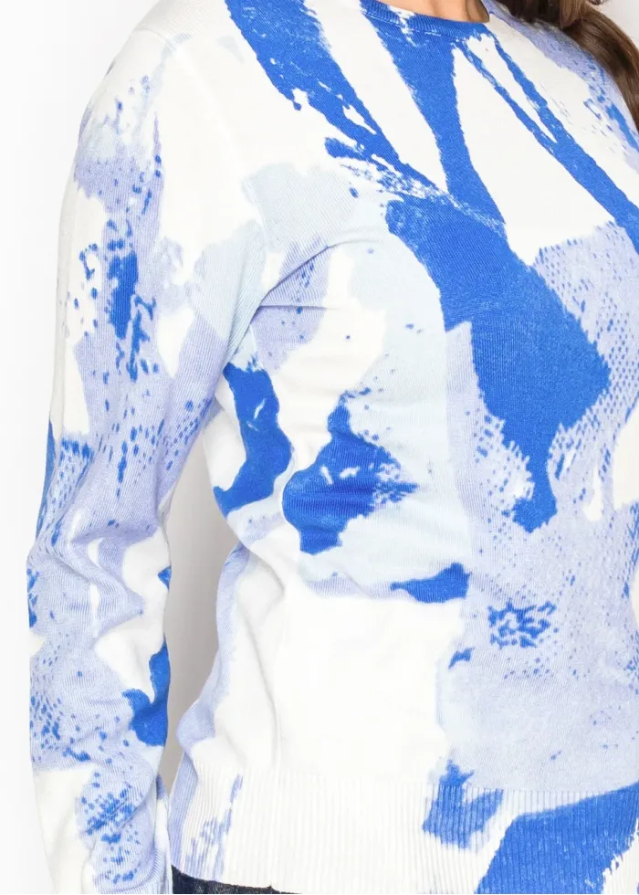 The Brushstroke Blue Knit Sweater