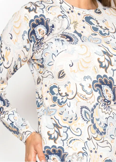 Elegant Blue Paisley Everyday Top