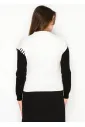 V-Neck Cable White Vest  — Black Side Panels