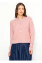 Pink Textured Knit Button Cardigan
