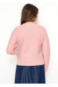 Pink Textured Knit Button Cardigan