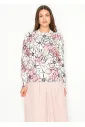 Spring Blush & Black Floral Knit Pullover