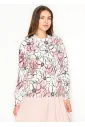 Spring Blush & Black Floral Knit Pullover