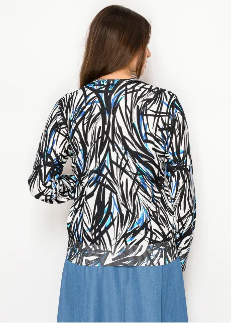 Abstract Black & Blue Knit Pullover