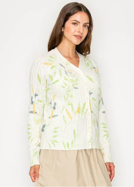 White Floral Knit Modest Cardigan