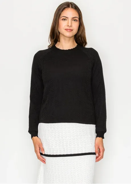 Black Chevron Texture Sweater