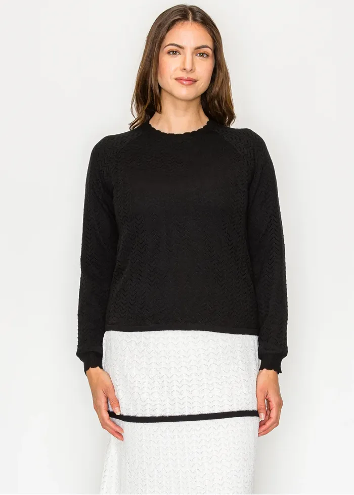 Black Chevron Texture Sweater