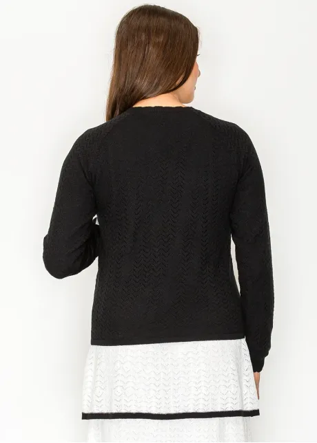 Black Chevron Texture Sweater
