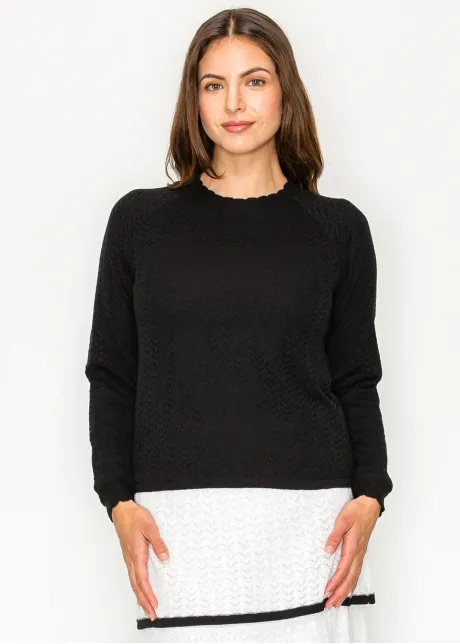 Black Chevron Texture Sweater