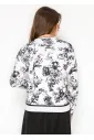 Black and White Floral Knit Sweater