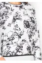 Black and White Floral Knit Sweater