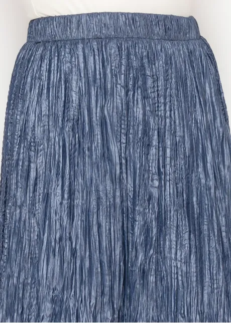 A-Line Crinkle Midi Skirt in Navy