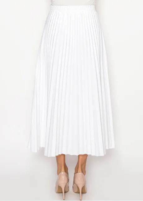 Snow White Pleated A-Line Skirt