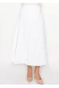 Snow White Pleated A-Line Skirt