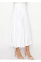 Snow White Pleated A-Line Skirt