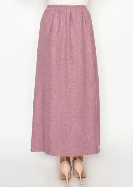 Mauve Textured A-Line Skirt