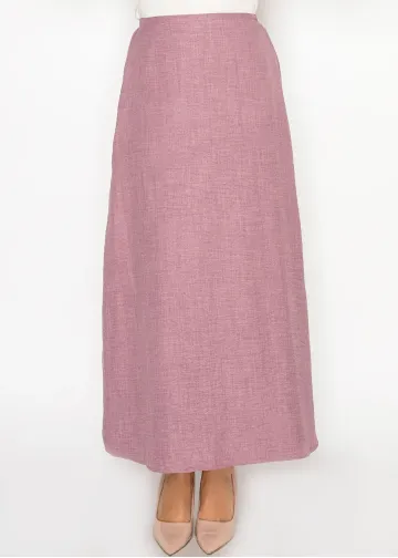 Mauve Textured A-Line Skirt
