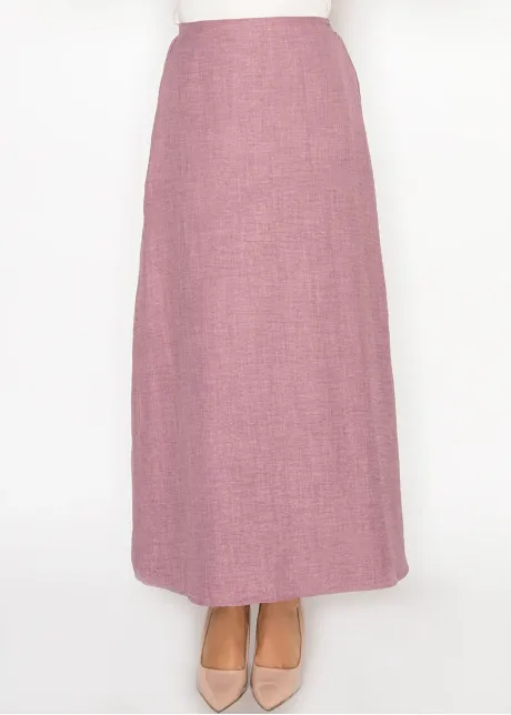 Mauve Textured A-Line Skirt
