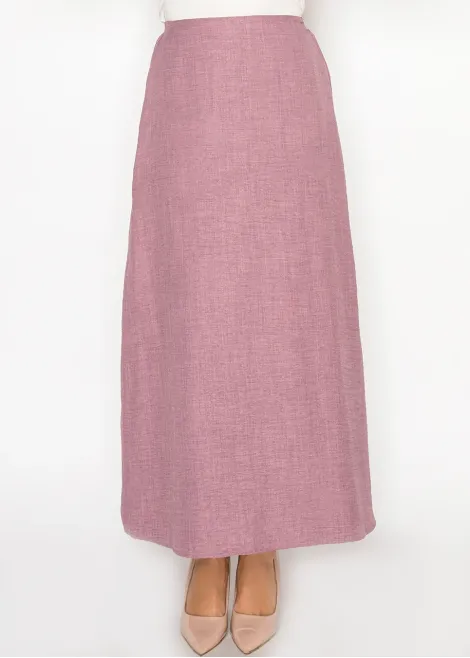 Mauve Textured A-Line Skirt