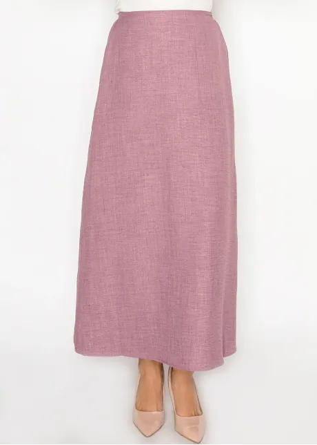 Mauve Textured A-Line Skirt
