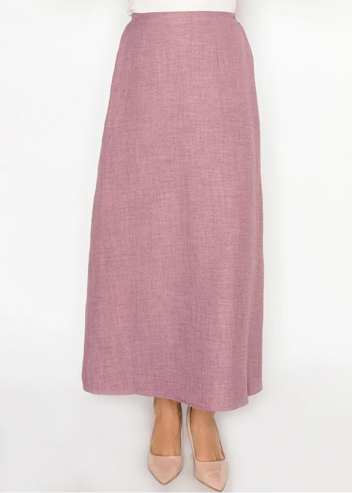 Mauve Textured A-Line Skirt