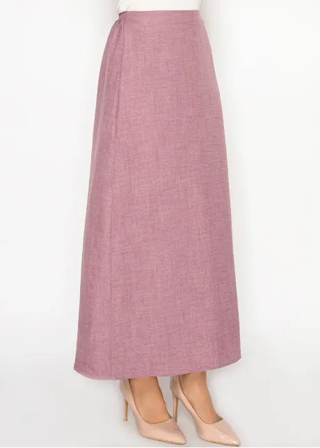 Mauve Textured A-Line Skirt