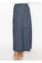 Navy Chambray Maxi Skirt with Elasticated Waist