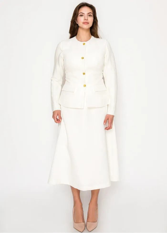Soft White A-Line Skirt