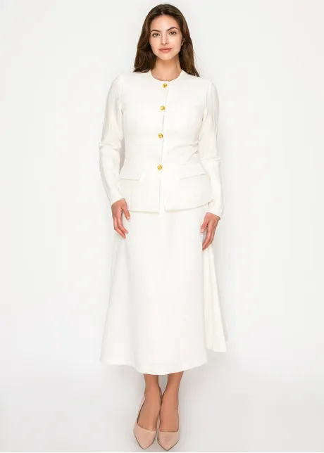 Soft White A-Line Skirt