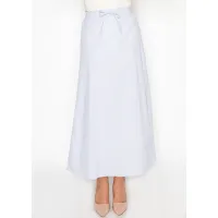 Light Blue Pinstripe Skirt with Tie Waist