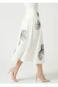 The Embroidered Leaf Skirt in White
