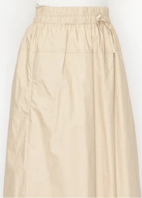 Lightweight Cotton A-Line Skirt — Beige