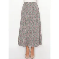 Sage Paisley Modest A-Line Skirt