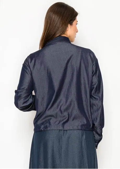 Everyday Blue Denim Modest Blouse