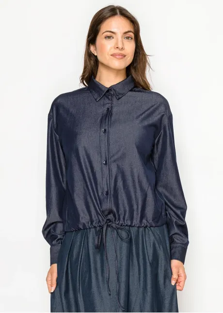 Everyday Blue Denim Modest Blouse