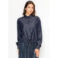 Everyday Blue Denim Modest Blouse