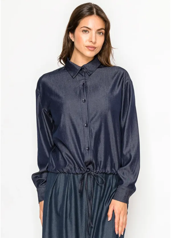 Navy Denim Blouse and Skirt Set – Three Ways