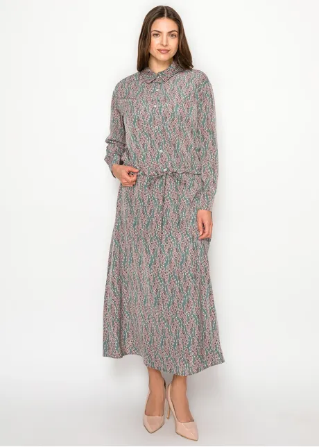 Paisley Print Blouse in Sage and Rose