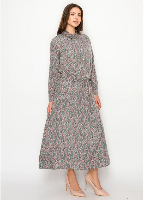 Sage and Rose Paisley Blouse and Skirt Set